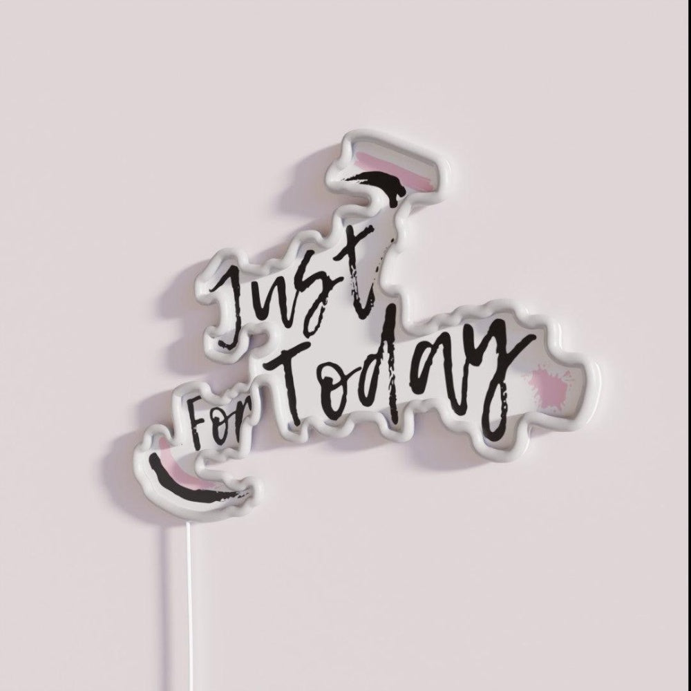 Just For Today Jft Alcoholic Recovery Rgb Led Neon Sign - Neon sign mounted on wall in room