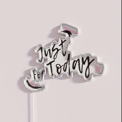 Just For Today Jft Alcoholic Recovery Rgb Led Neon Sign - Neon sign mounted on wall in room