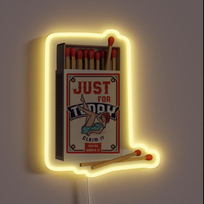 Just For Today Rgb Led Neon Sign - Custom LED neon sign front view