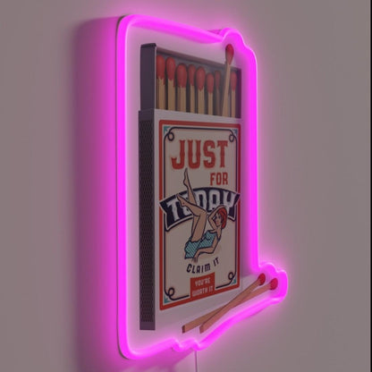 Just For Today Rgb Led Neon Sign - LED neon sign close-up detail