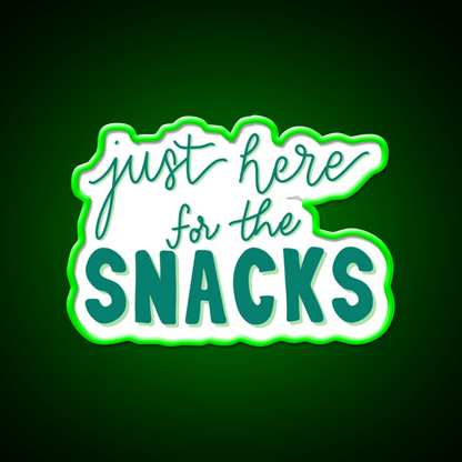Just Here For The Snacks Blue Green Snack Food Led Neon Sign Rgb Color - Shineneon