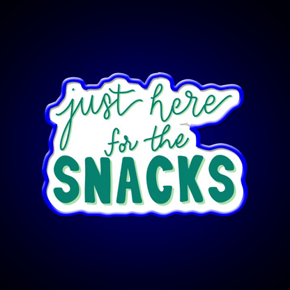Just Here For The Snacks Blue Green Snack Food Led Neon Sign Rgb Color - Shineneon