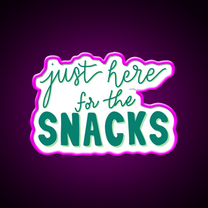 Just Here For The Snacks Blue Green Snack Food Led Neon Sign Rgb Color - Shineneon