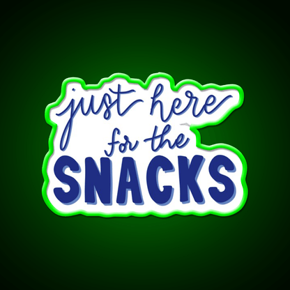 Just Here For The Snacks Blue Snack Food Led Neon Sign Rgb Color - Shineneon