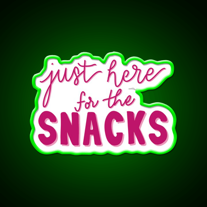 Just Here For The Snacks Pink Snack Food Led Neon Sign Rgb Color - Shineneon