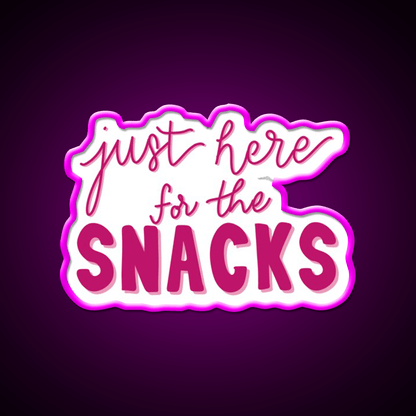 Just Here For The Snacks Pink Snack Food Led Neon Sign Rgb Color - Shineneon