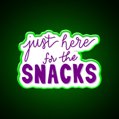 Just Here For The Snacks Purple Snack Food Led Neon Sign Rgb Color - Shineneon