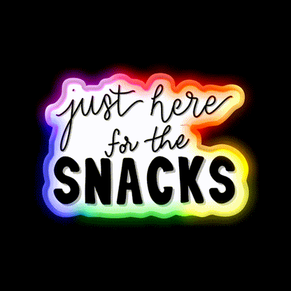 Just Here For The Snacks Snack Food Led Neon Sign Rgb Color - LED neon sign close-up detail