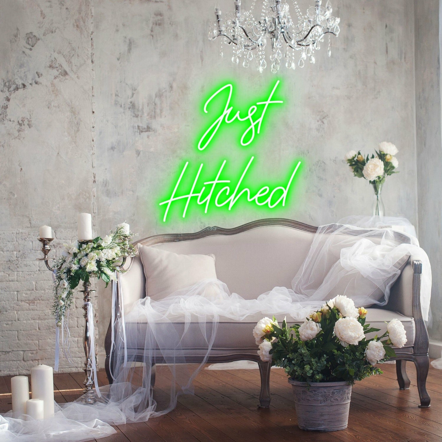 Just Hitched Joyous Neon Celebration For Newlyweds | Shineneon