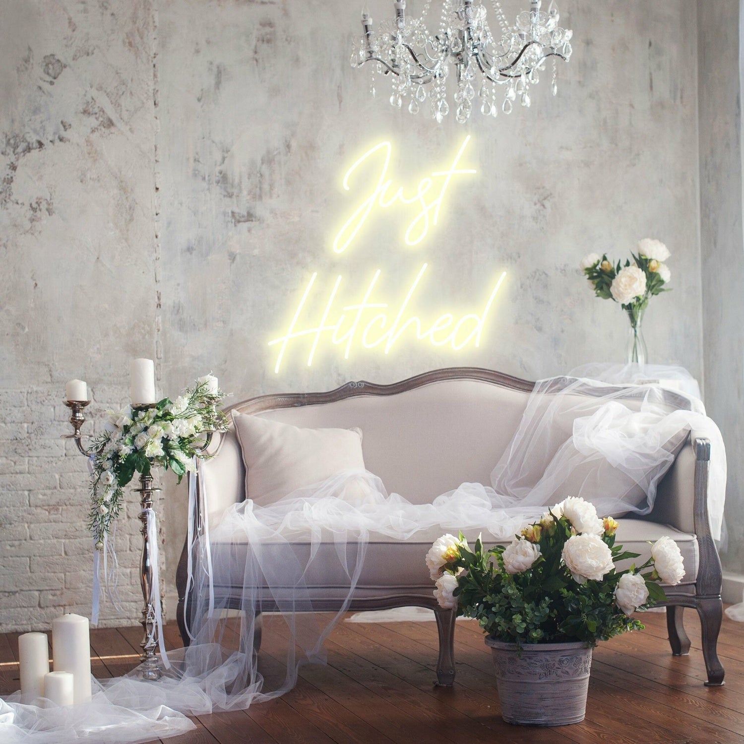 Just Hitched Joyous Neon Celebration For Newlyweds | Shineneon