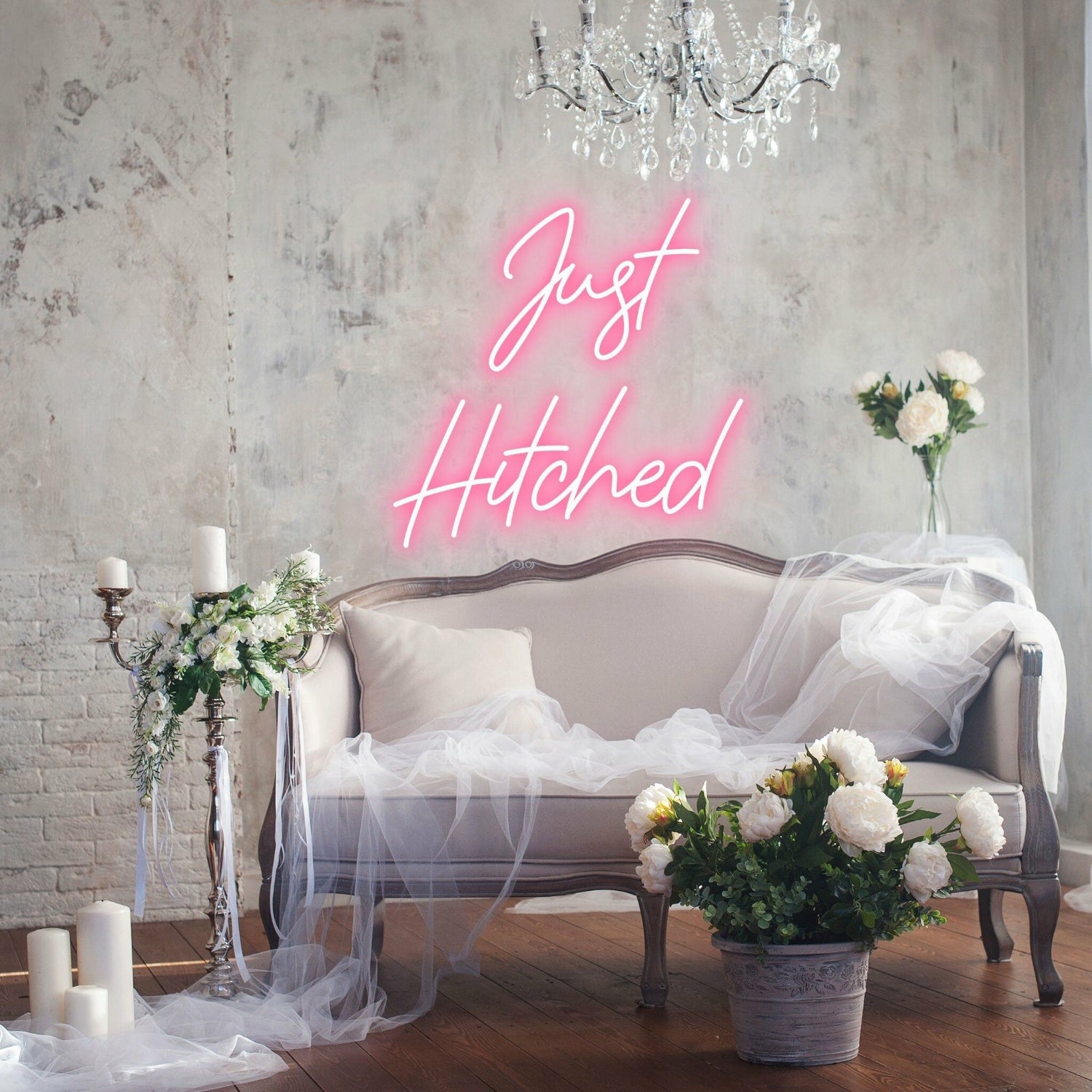 Just Hitched Joyous Neon Celebration For Newlyweds | Shineneon