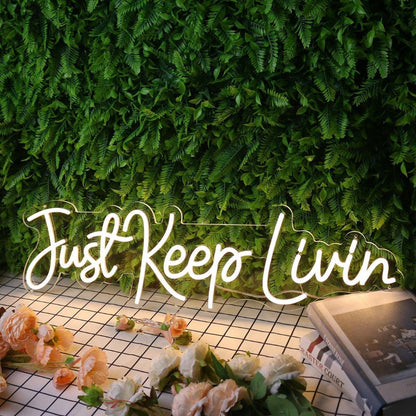 Just Keep Living Yellow Led Neon Sign - Shineneon