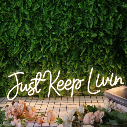 Just Keep Living Yellow Led Neon Sign - Shineneon