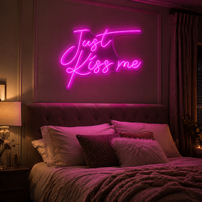 Just Kiss Me Room Decor LED Neon Sign - 03 Real Lifestyle Scene