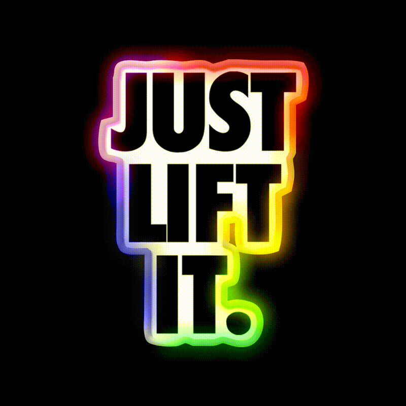 Just Lift It Black Gym Fitness Led Neon Sign Rgb Color