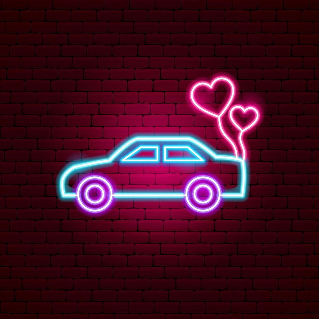 Just Married Car Love Heart Wedding Led Sign Business Neon Sign