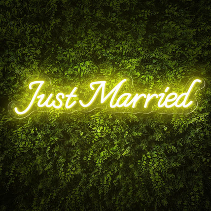Just Married Led Neon Sign Warm White Wedding Greenery Wall Decor | Shineneon