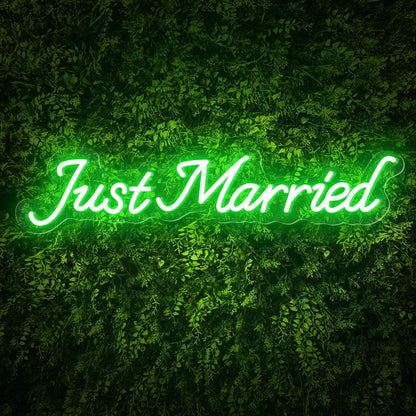 Just Married Led Neon Sign Warm White Wedding Greenery Wall Decor | Shineneon