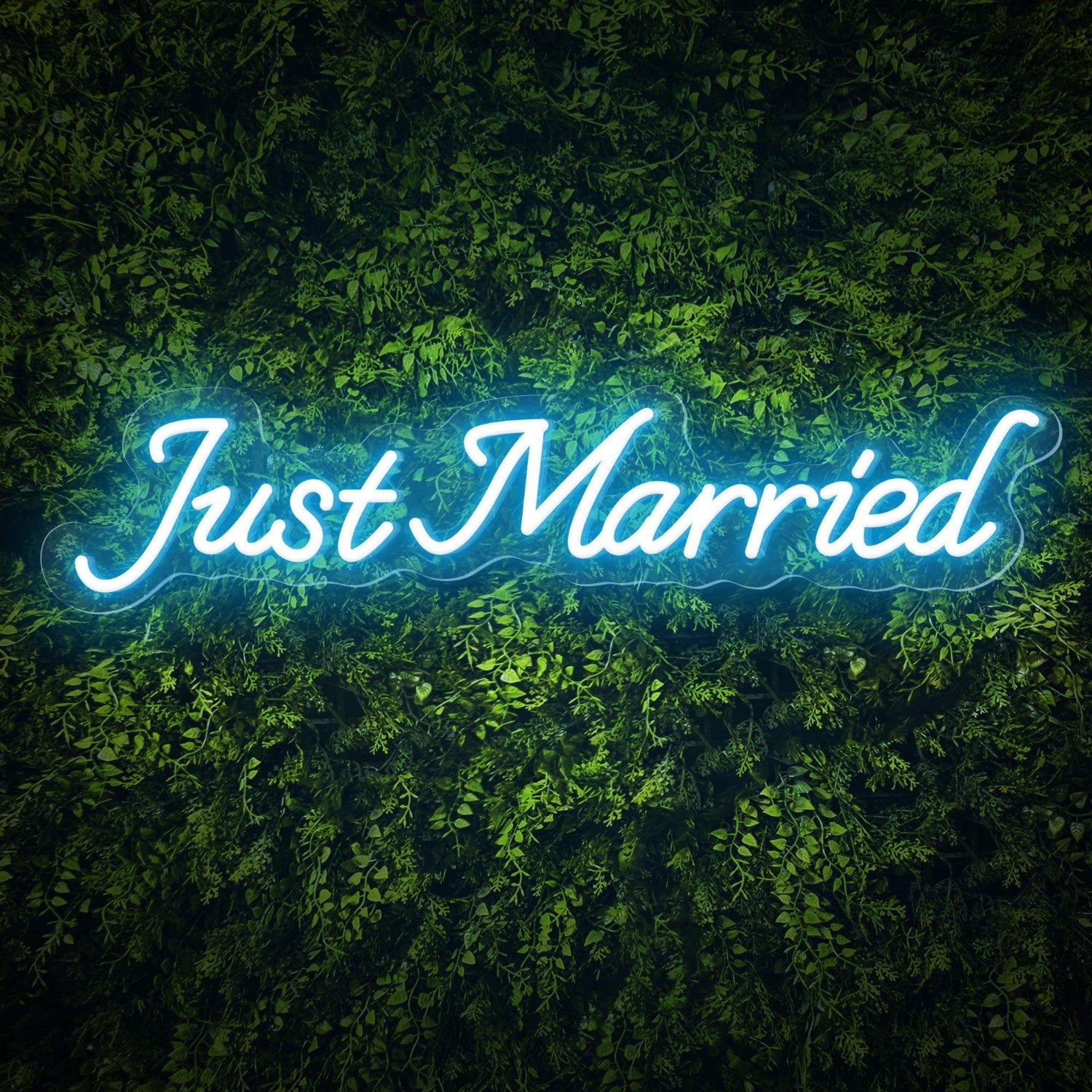 Just Married Led Neon Sign Warm White Wedding Greenery Wall Decor | Shineneon