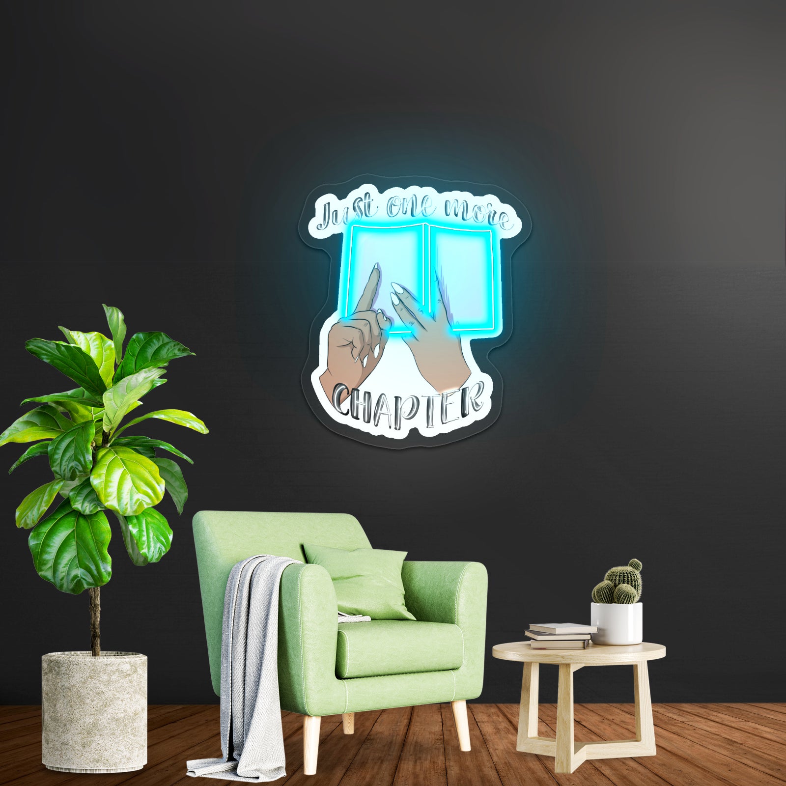 Just One More Chapter Artwork Aesthetic Neon Signs