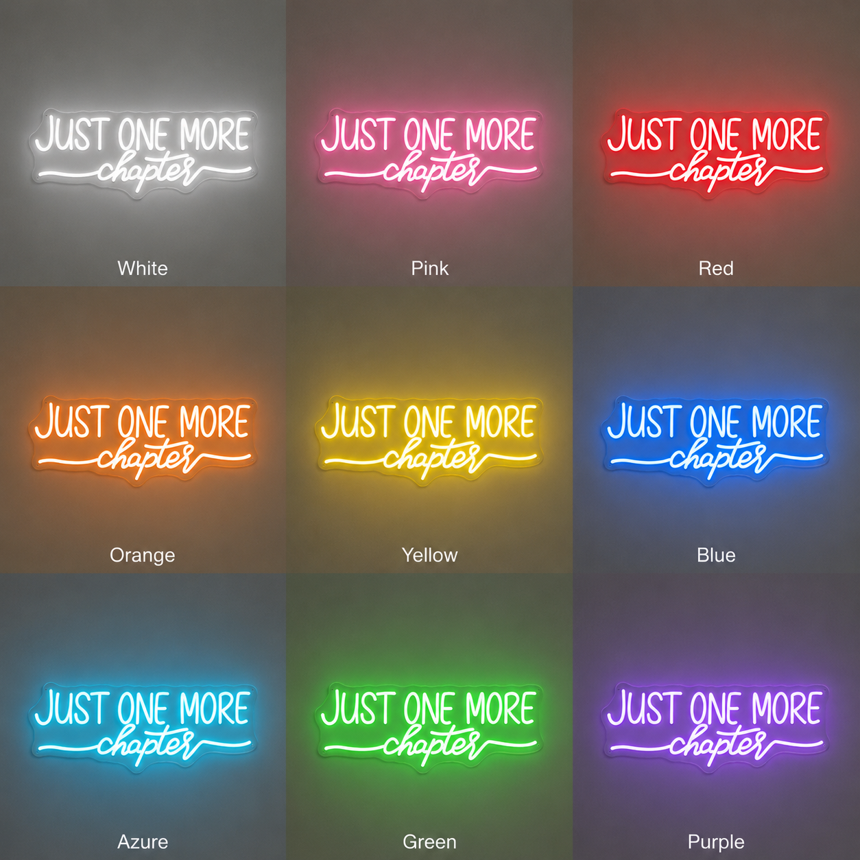Just One More Copies Wall Decor LED Neon Sign - 05 Color Grid