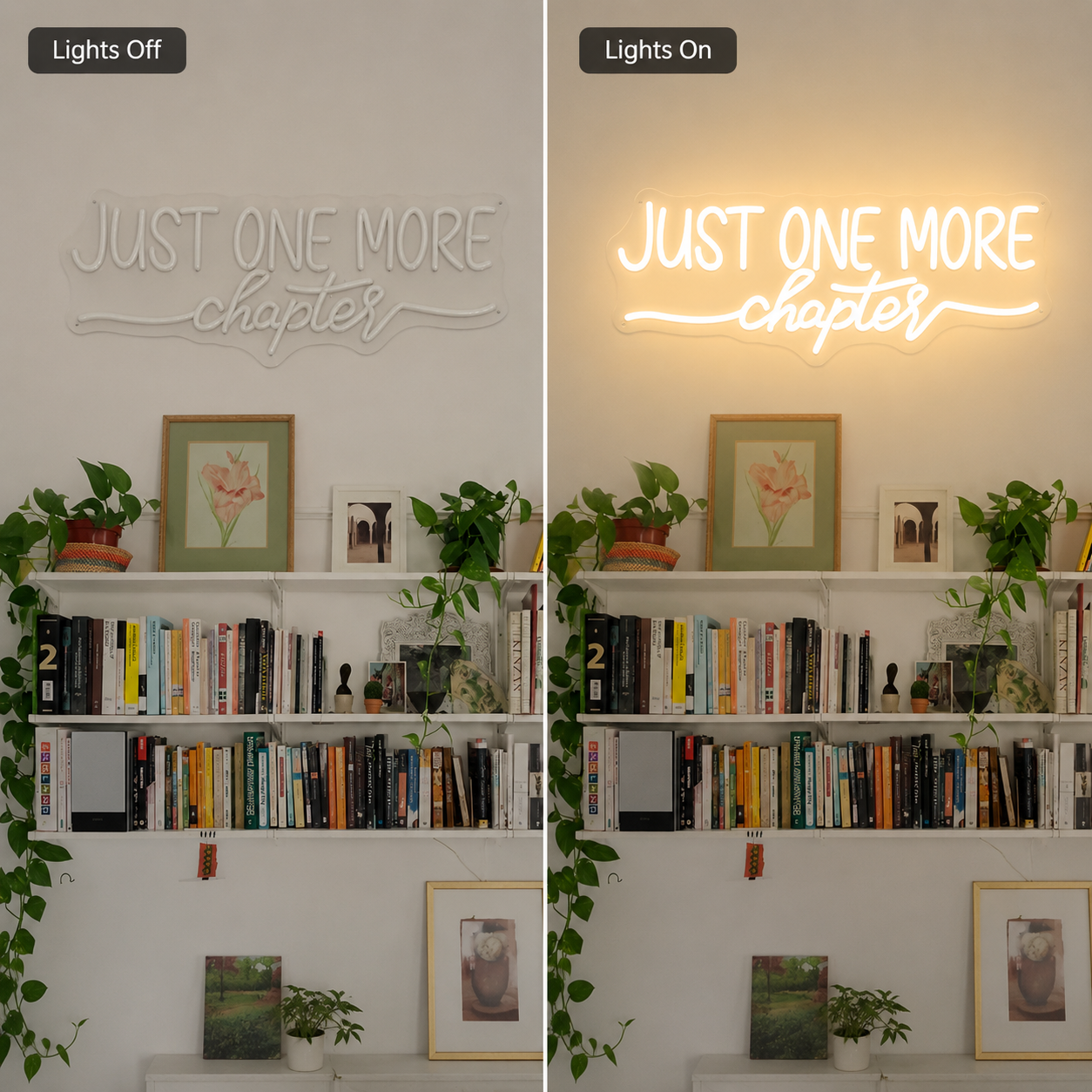 Just One More Copies Wall Decor LED Neon Sign - 06 Day Night Comparison