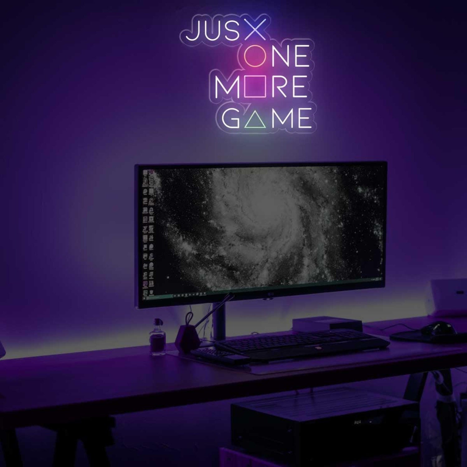 Just One More Game Led Neon Sign With Multicolor Lights For Gaming Room Decor | Shineneon
