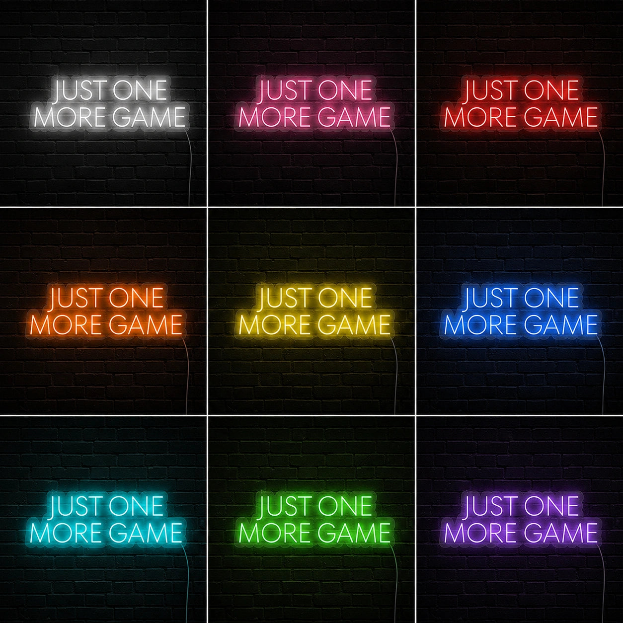 Just One More Game Neon Sign LED Neon Sign color grid