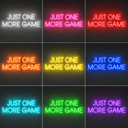 Just One More Game Wall Basement LED Neon Sign color grid