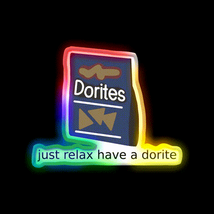 Just Relax Snack Food Led Neon Sign Rgb Color - LED neon sign close-up detail
