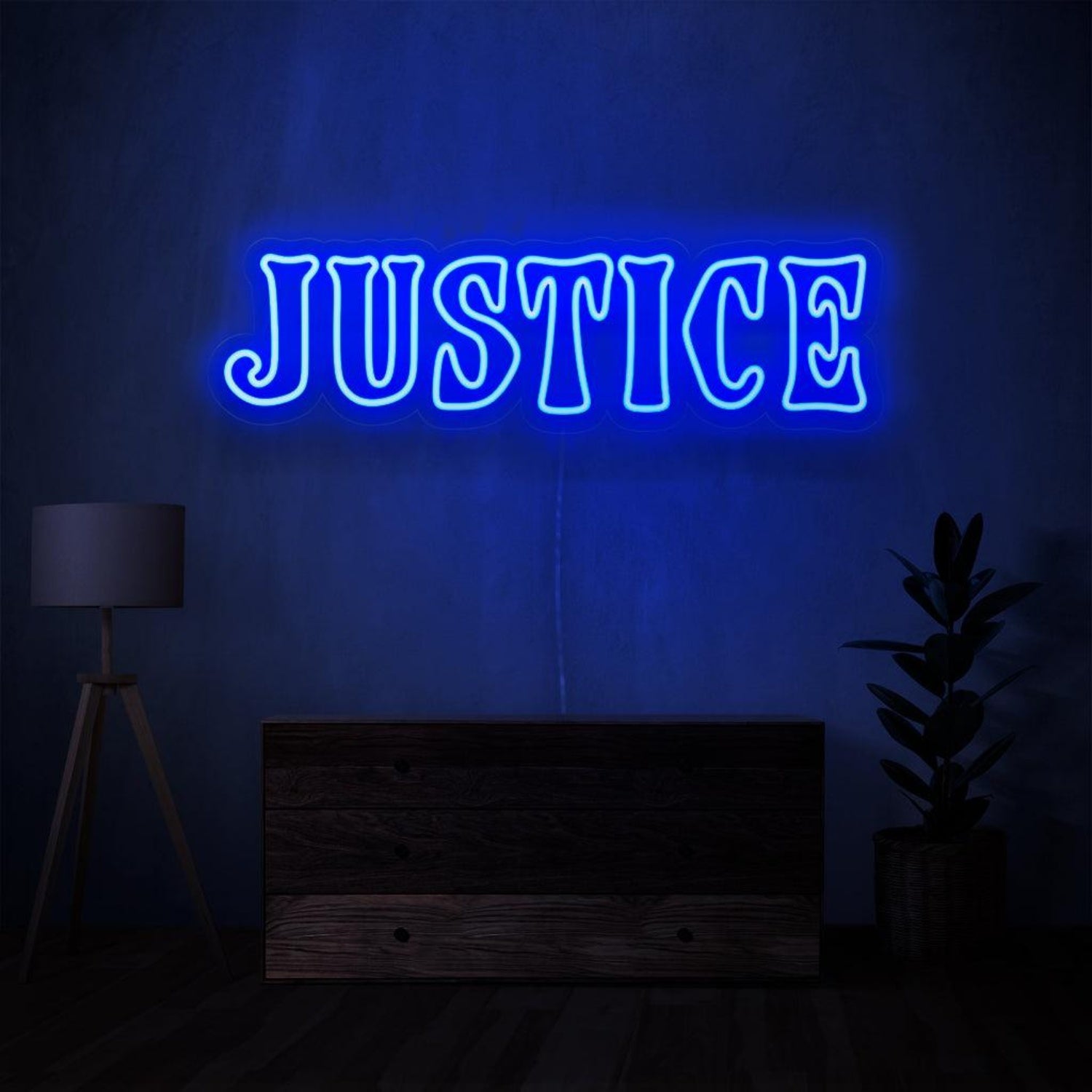 Justice Blue Retro Led Neon Sign For Home Decor | Shineneon