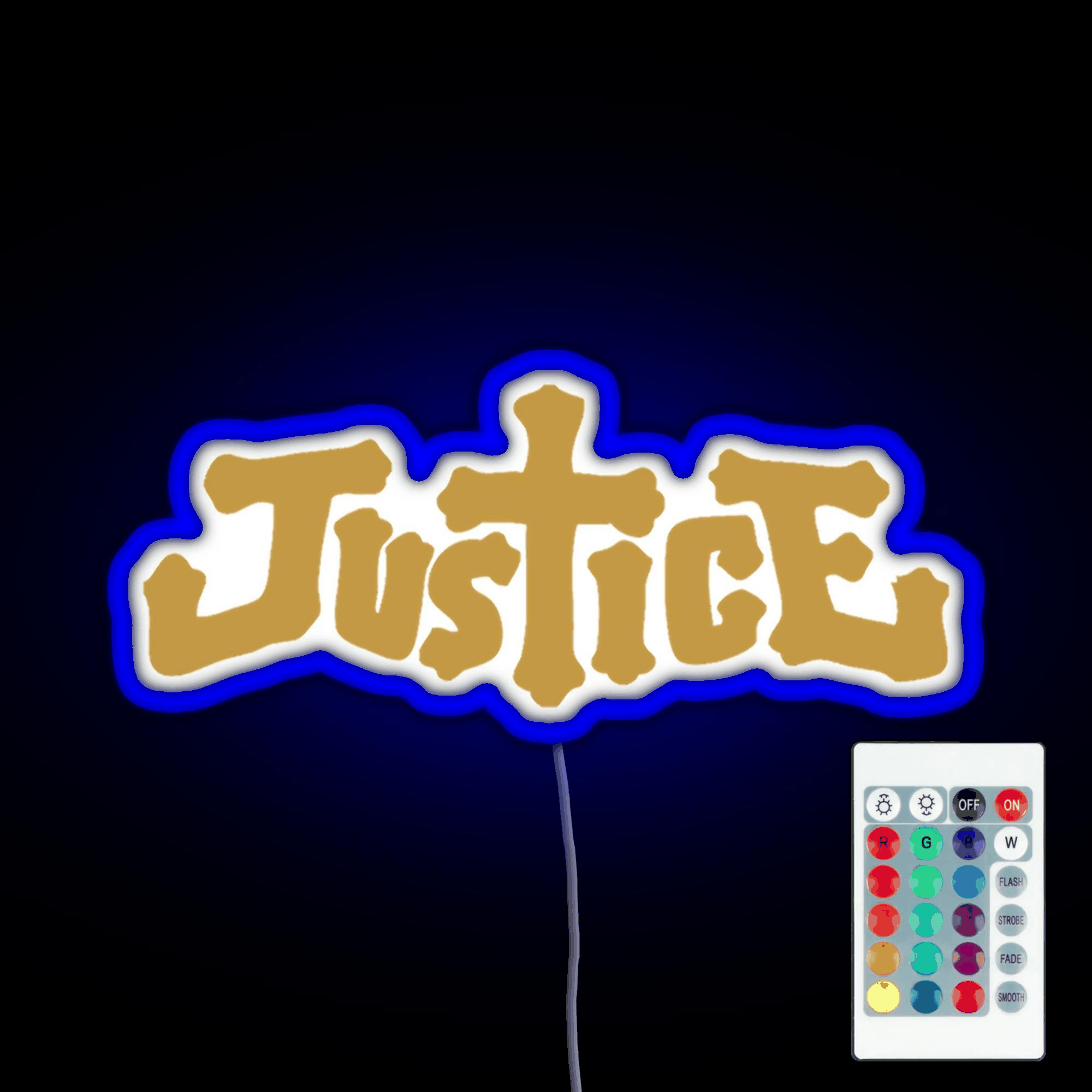 Justice Electro Music Logo Rgb Led Neon Sign Pop Wall Art