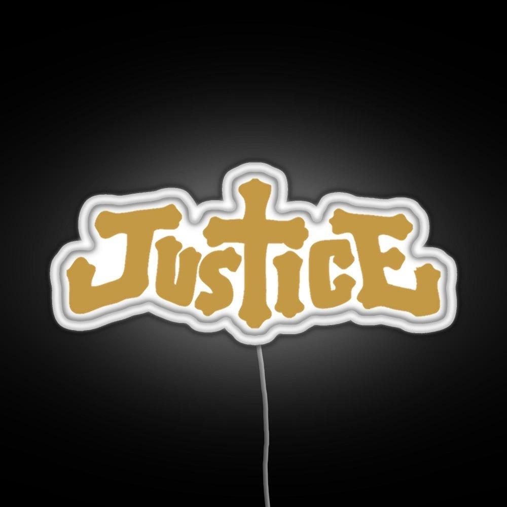 Justice Electro Music Logo Rgb Led Neon Sign Pop Wall Art - Shineneon