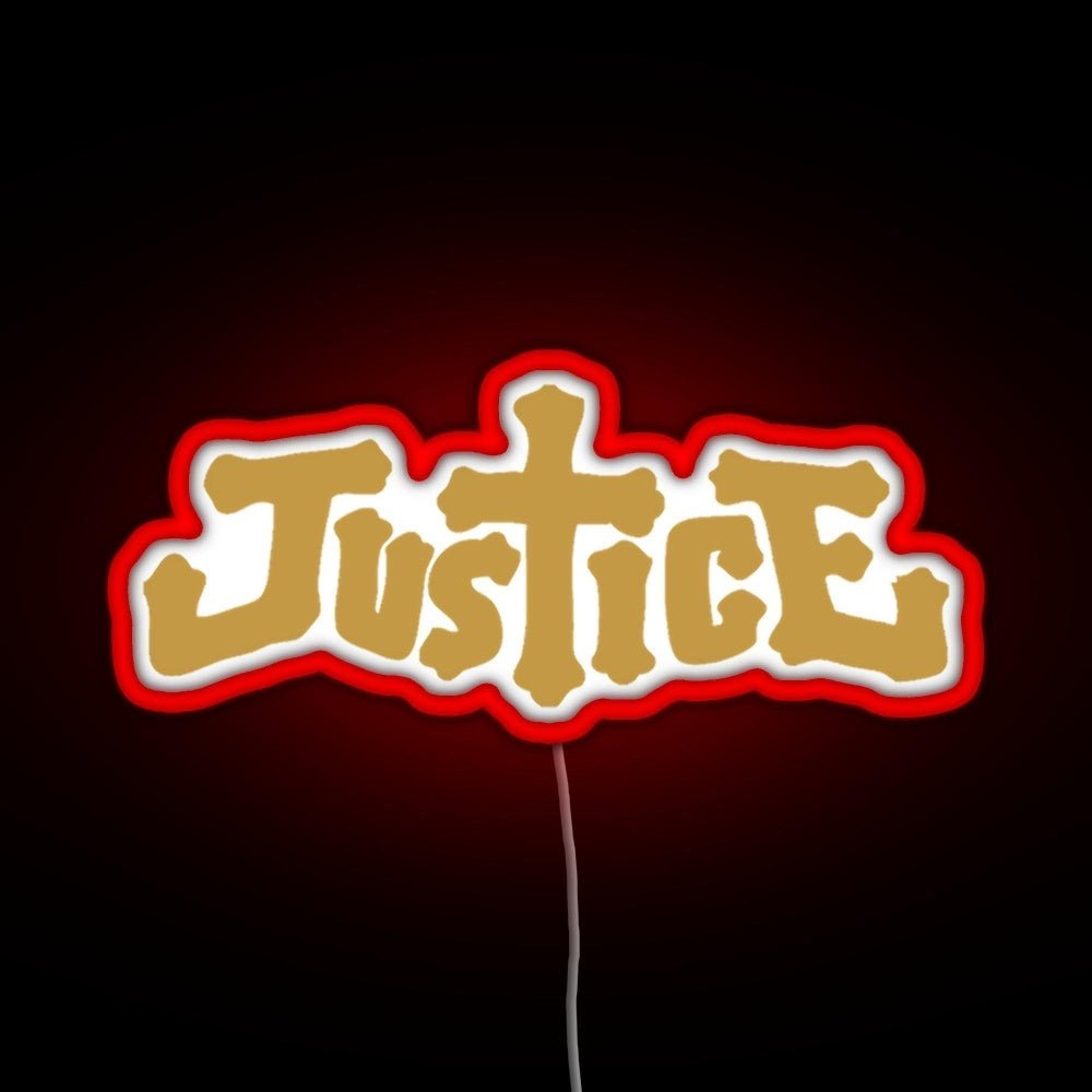Justice Electro Music Logo Rgb Led Neon Sign Pop Wall Art - Shineneon