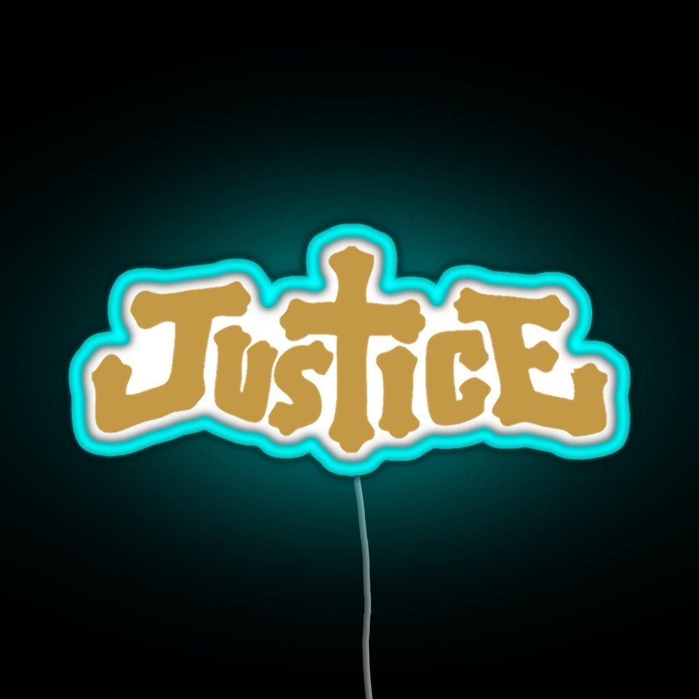 Justice Electro Music Logo Rgb Led Neon Sign Pop Wall Art - Shineneon