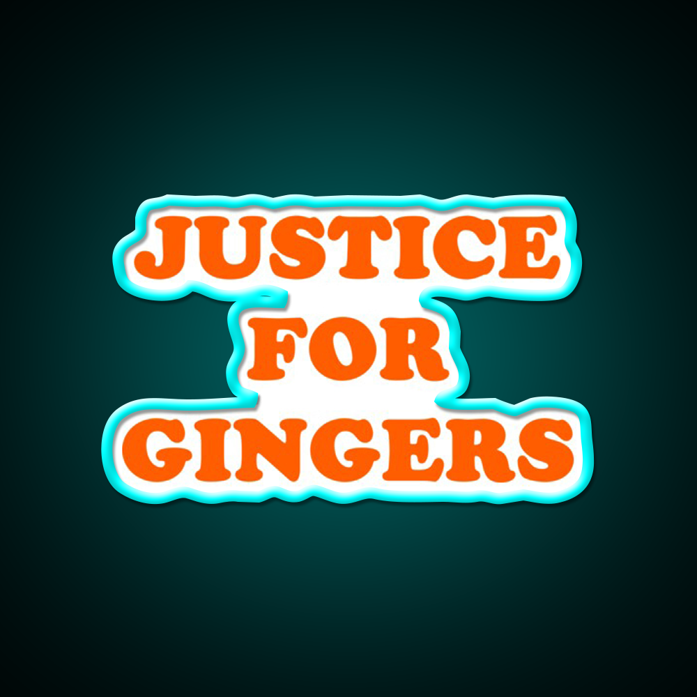 Justice For Gingers Beer Bar Decor Led Neon Sign Rgb Color - Size and dimension reference