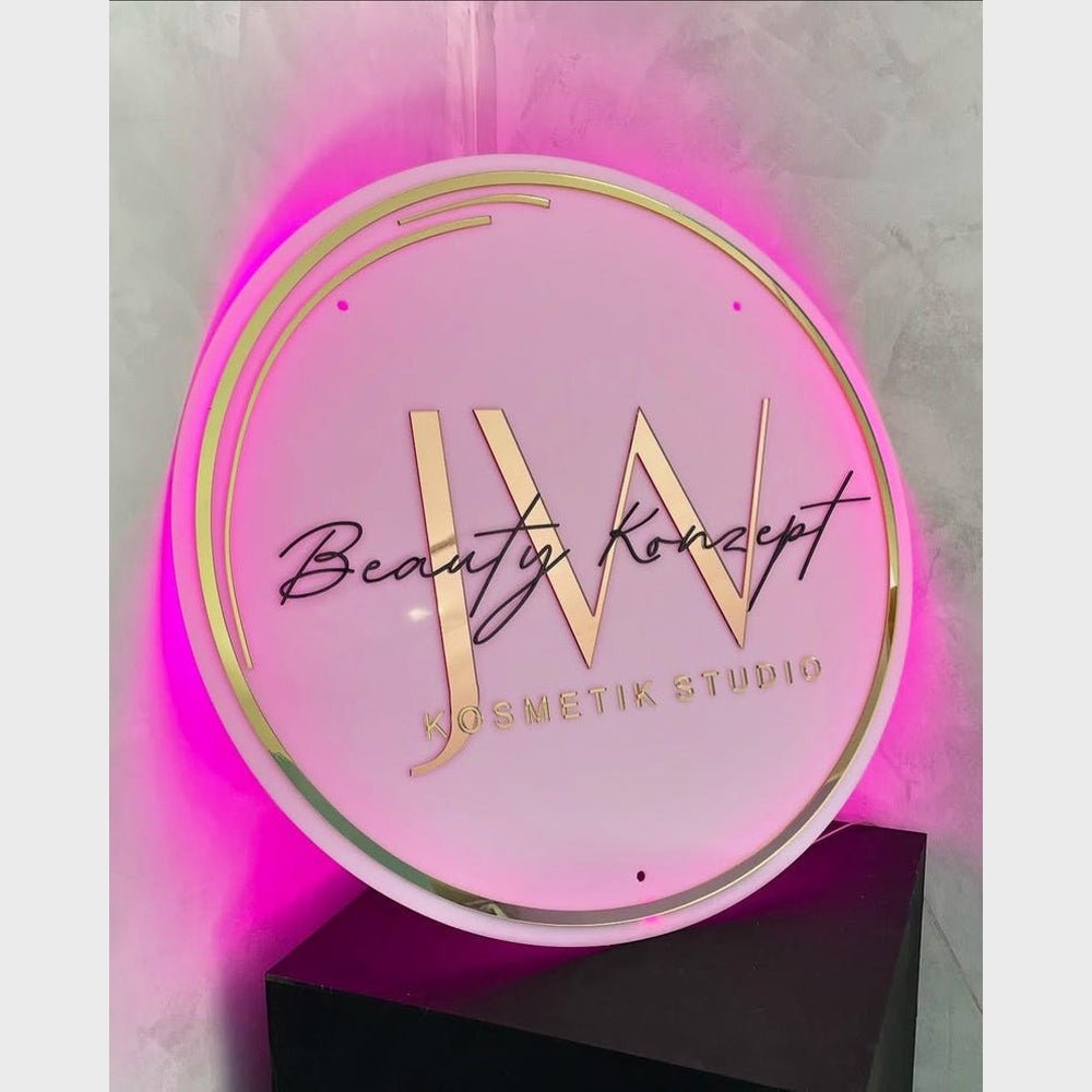 Jw Beauty Konzept Kosmetik Studio Acrylic Business Logo Sign - Shineneon