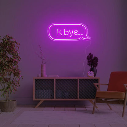 K Bye Blue Dialog Led Neon Sign For Modern Home Decor | Shineneon