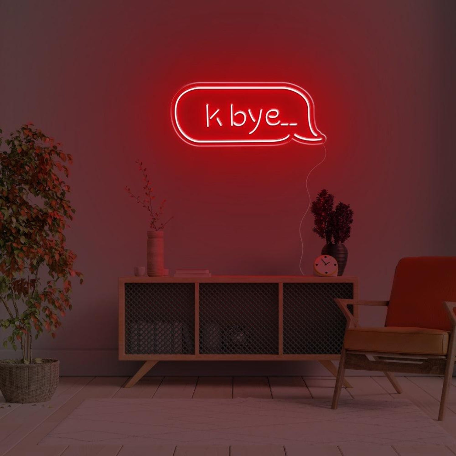 K Bye Blue Dialog Led Neon Sign For Modern Home Decor | Shineneon