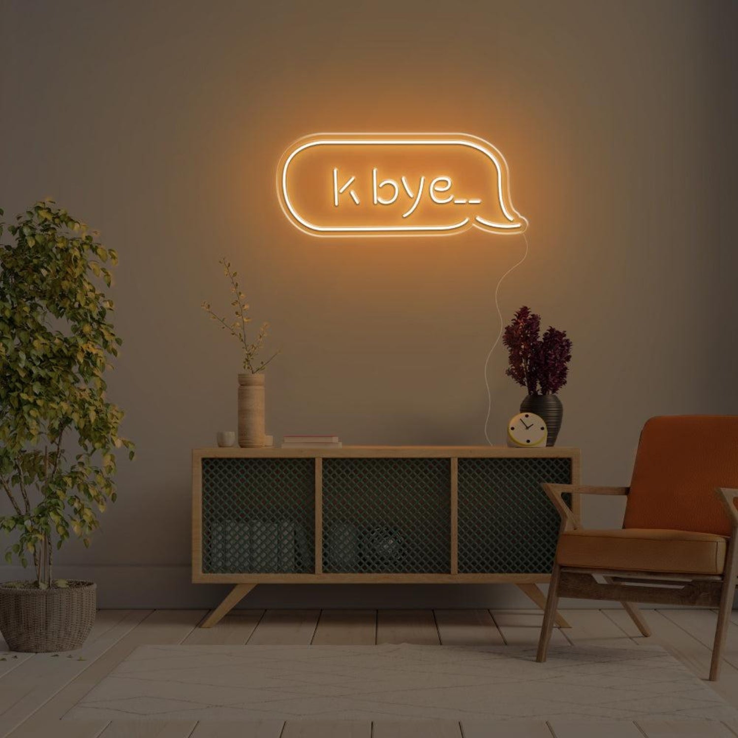 K Bye Blue Dialog Led Neon Sign For Modern Home Decor | Shineneon