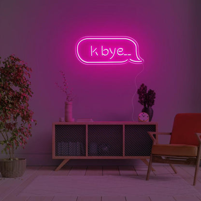 K Bye Blue Dialog Led Neon Sign For Modern Home Decor | Shineneon