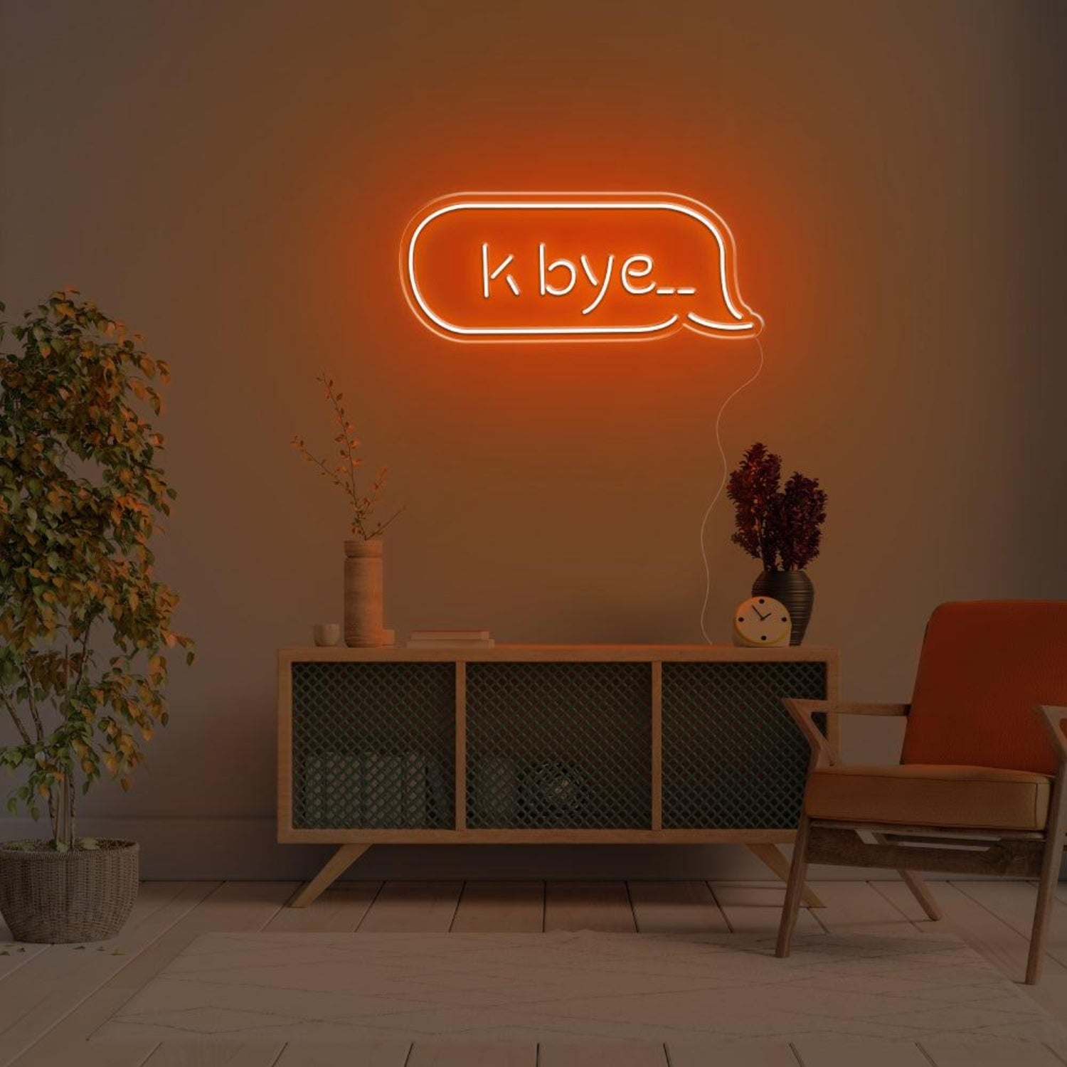 K Bye Blue Dialog Led Neon Sign For Modern Home Decor | Shineneon