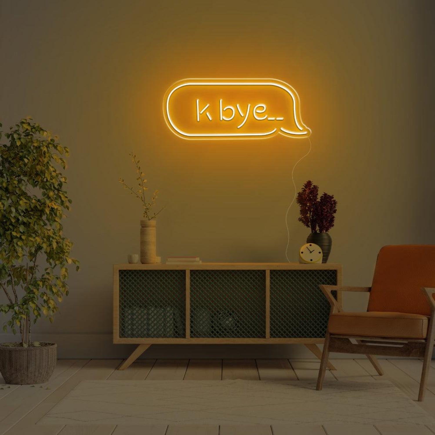 K Bye Blue Dialog Led Neon Sign For Modern Home Decor | Shineneon