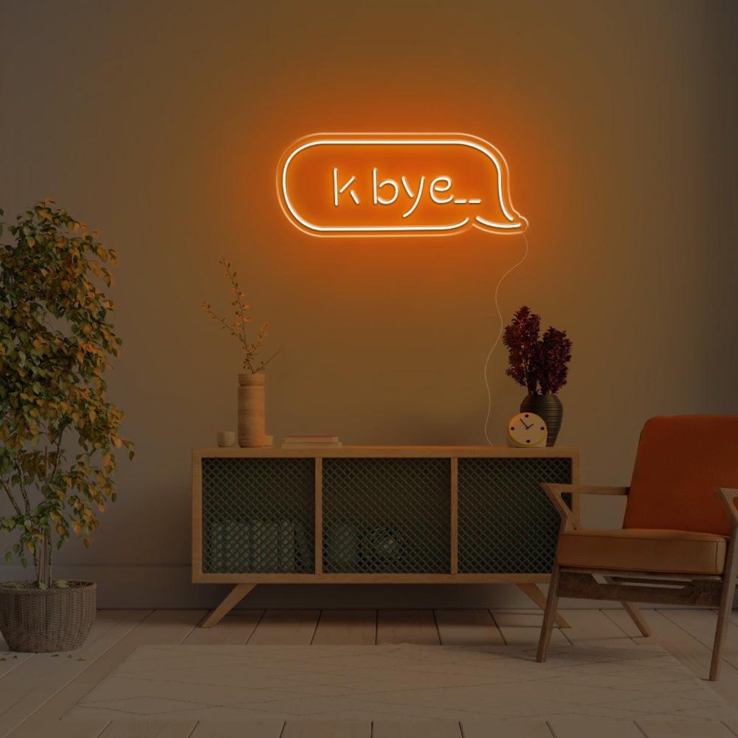 K Bye Blue Dialog Led Neon Sign For Modern Home Decor | Shineneon