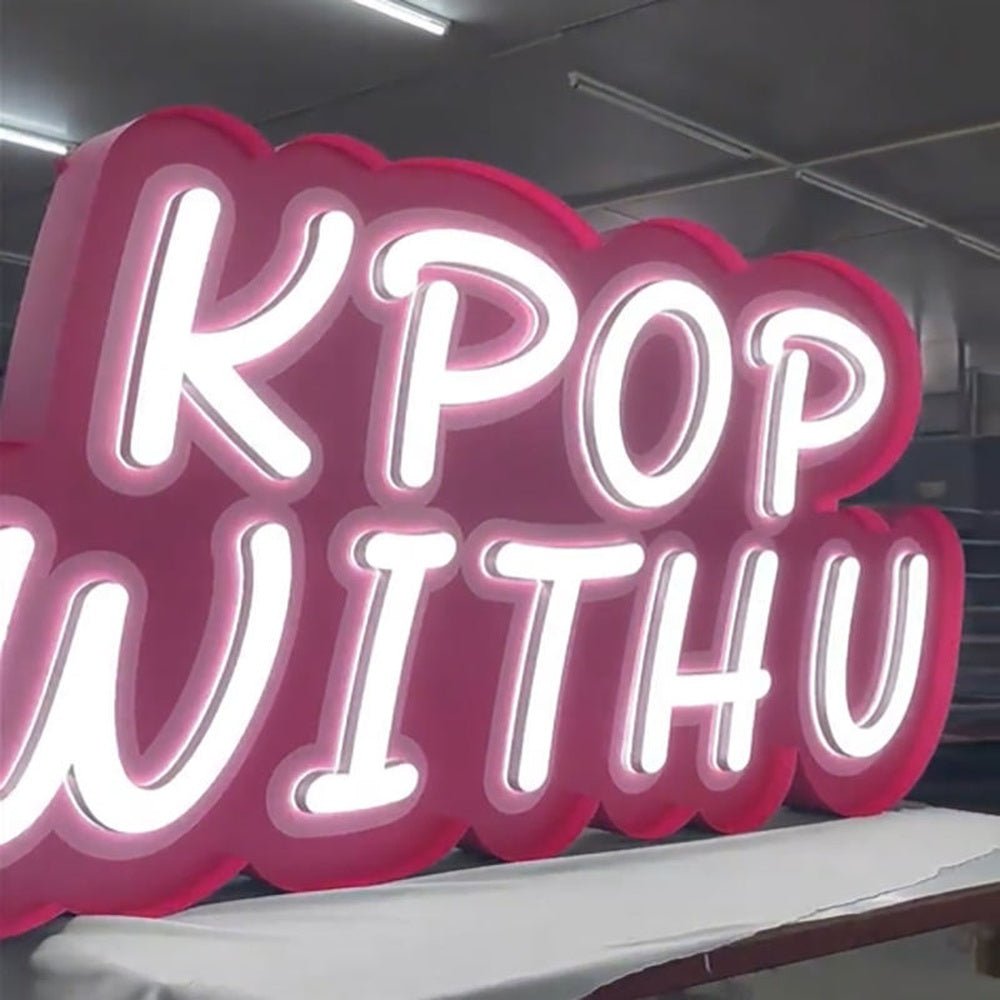 K Pop With U 3D Frontlit And Backlit Channel Letter Led Light Sign - Shineneon