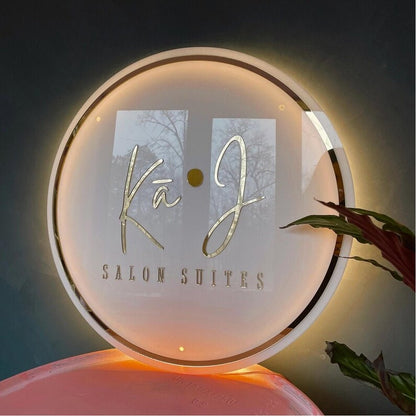 Kaj Salon Stutes Acrylic Business Logo Sign - Shineneon