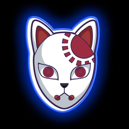 Kamado Tanjirou Kitsune Mask Demon Slayer Kimetsu No Yaiba Neon Sign - LED neon sign close-up detail
