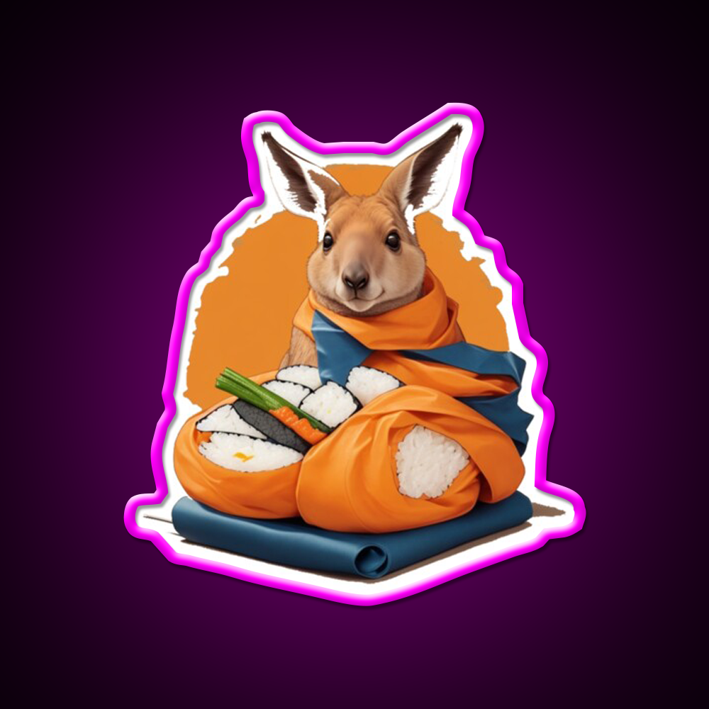 Kangaroo Chef Led Neon Sign Chinese Food Rgb Color