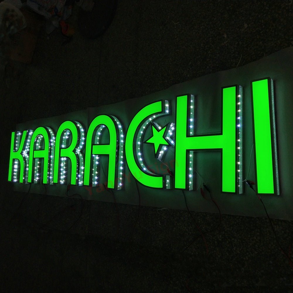 Karachi 3D Frontlit And Backlit Channel Letter Led Light Sign - Shineneon
