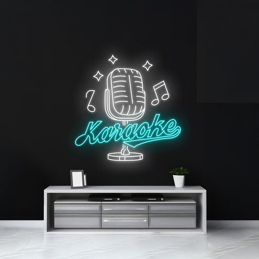 Karaoke Led Sign Microphone Neon Light